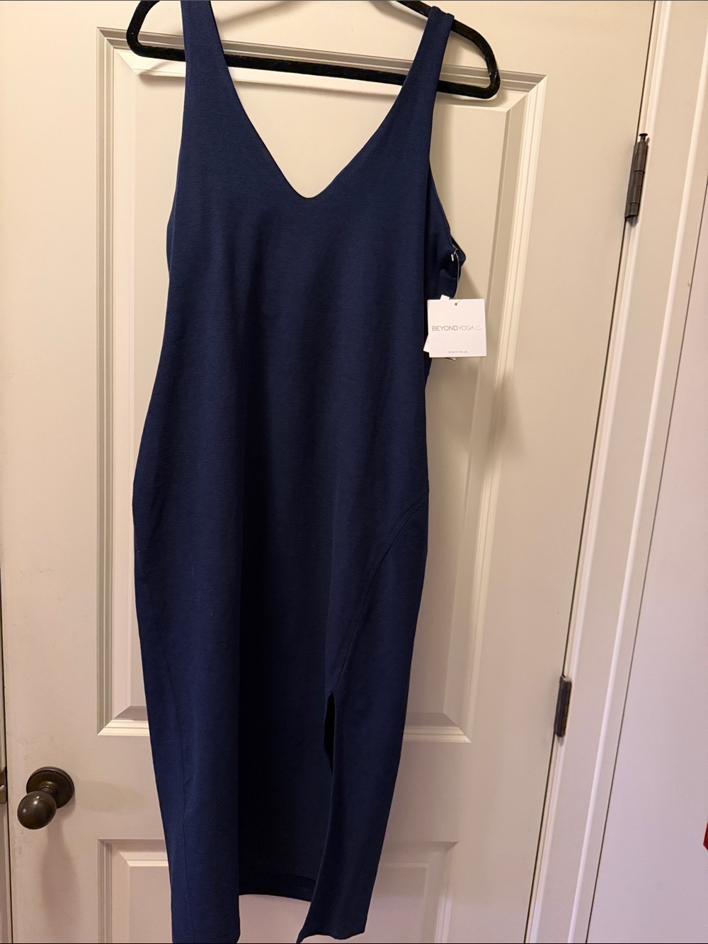 NWT BEYOND YOGA Navy V-Neck Sleeveless Midi Dress size XL
